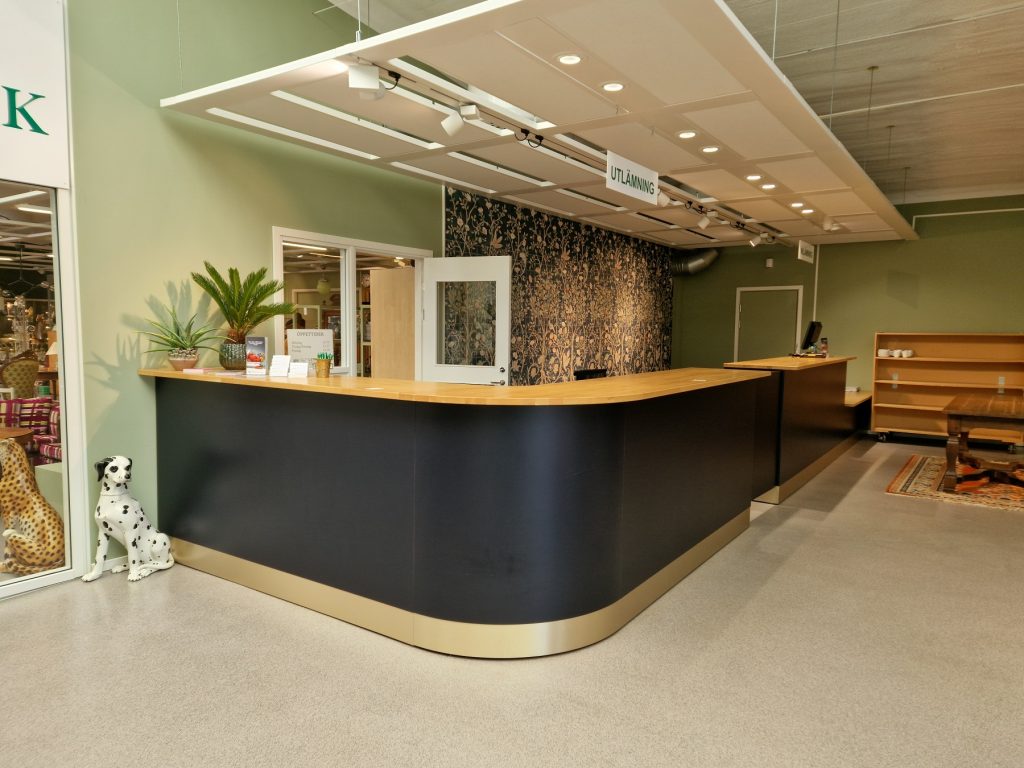 Receptionsdisk mörkblå